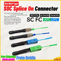 10pcs/lot High quality SC UPC Hot Melt Joint Weld joints SC FC Fiber Optic Connector Fusion Splicer Fiber adaptor FTTH