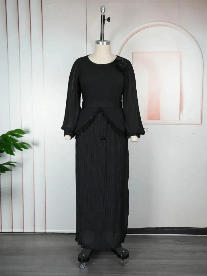 

Elegant African Maxi Dress for Women plus Size Chiffon Wedding Party Robe Daily Fashion Turkey Outfit
