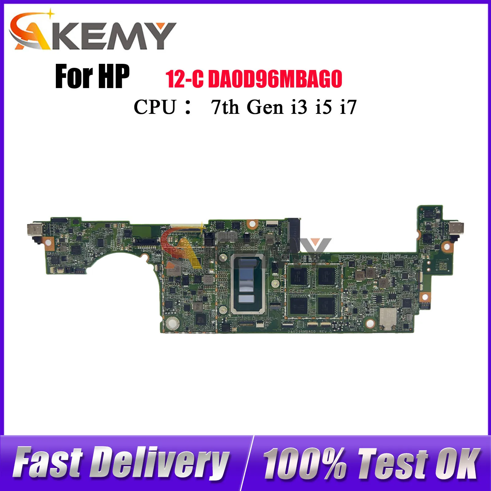 

DA0D96MBAG0 For HP Spectre X2 12-C 12T-C Laptop Motherboard 920545-001 920545-601 With i7 CPU 16GB RAM 100% Fully Tested