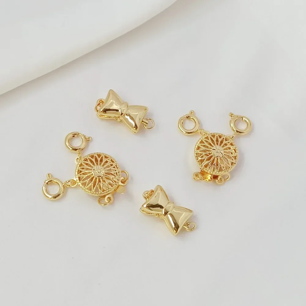 

Позолоченный бант 14 карат, пряжка-палка, кружевная двухрядная соединительная пряжка, подвесная пружинная пряжка, браслет «сделай сам», торцевая пряжка