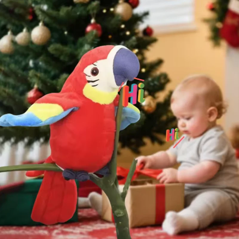 Nowy Elektryczny Papuga Mówiąca Pluszowa Zabawka Śliczny Papuga Mówiąca Nagrywająca Elektryczna Symulacja Papugi Wypchana Pluszowa Zabawka Prezent Urodzinowy dla Dzieci