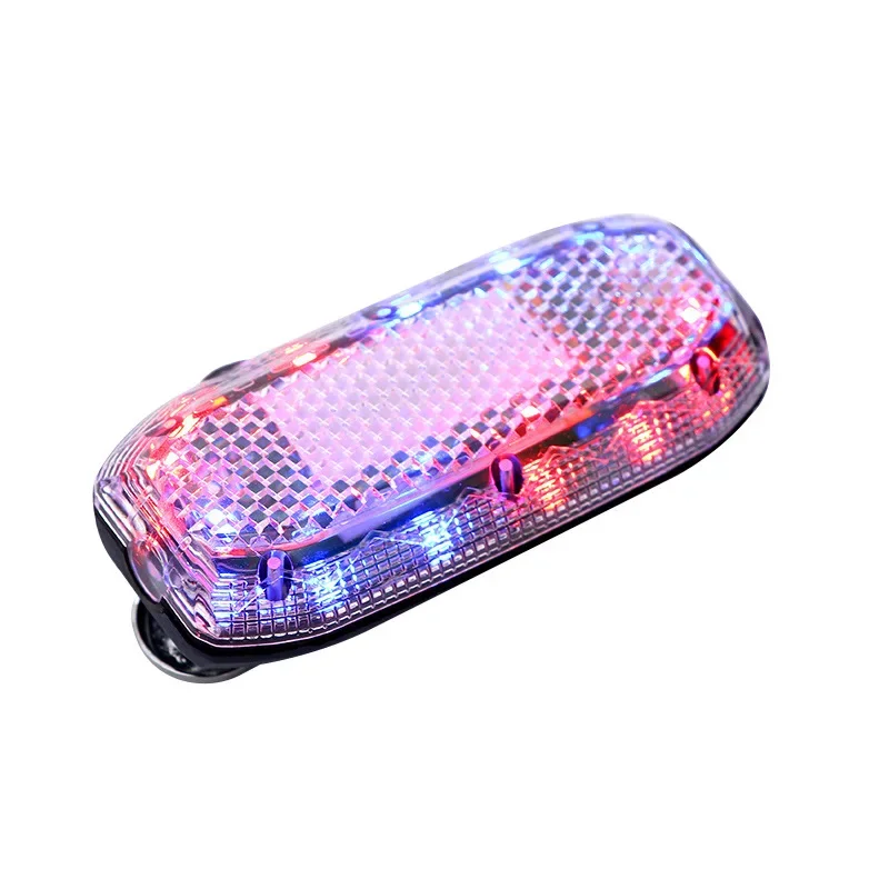 Bicycle Flash Light Traffic Warning Light Sports Outdoor Led Red and Blue Police Clamp Charging Shoulder Light