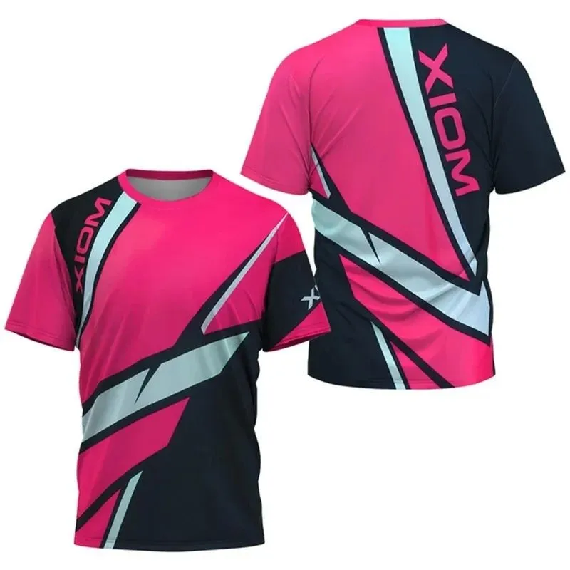 XIOM Sports T-shirt Quick Drying Short Sleeved 3D Printed T-shirt Badminton Running Fitness Training Clothes for Men and Women