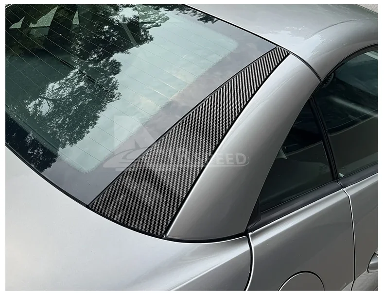 PVC für MERCEDES-BENZ, SLK R171 2004 2005 2006 2007 2008 2009 2010 Carbonfaser-Muster Zierleiste Aufkleber Heckscheiben-Zubehör – Detail 11