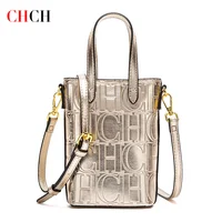 CHCH Bolso para teléfono para mujer 2025 Nuevo bolso cruzado negro de textura simple para mujer