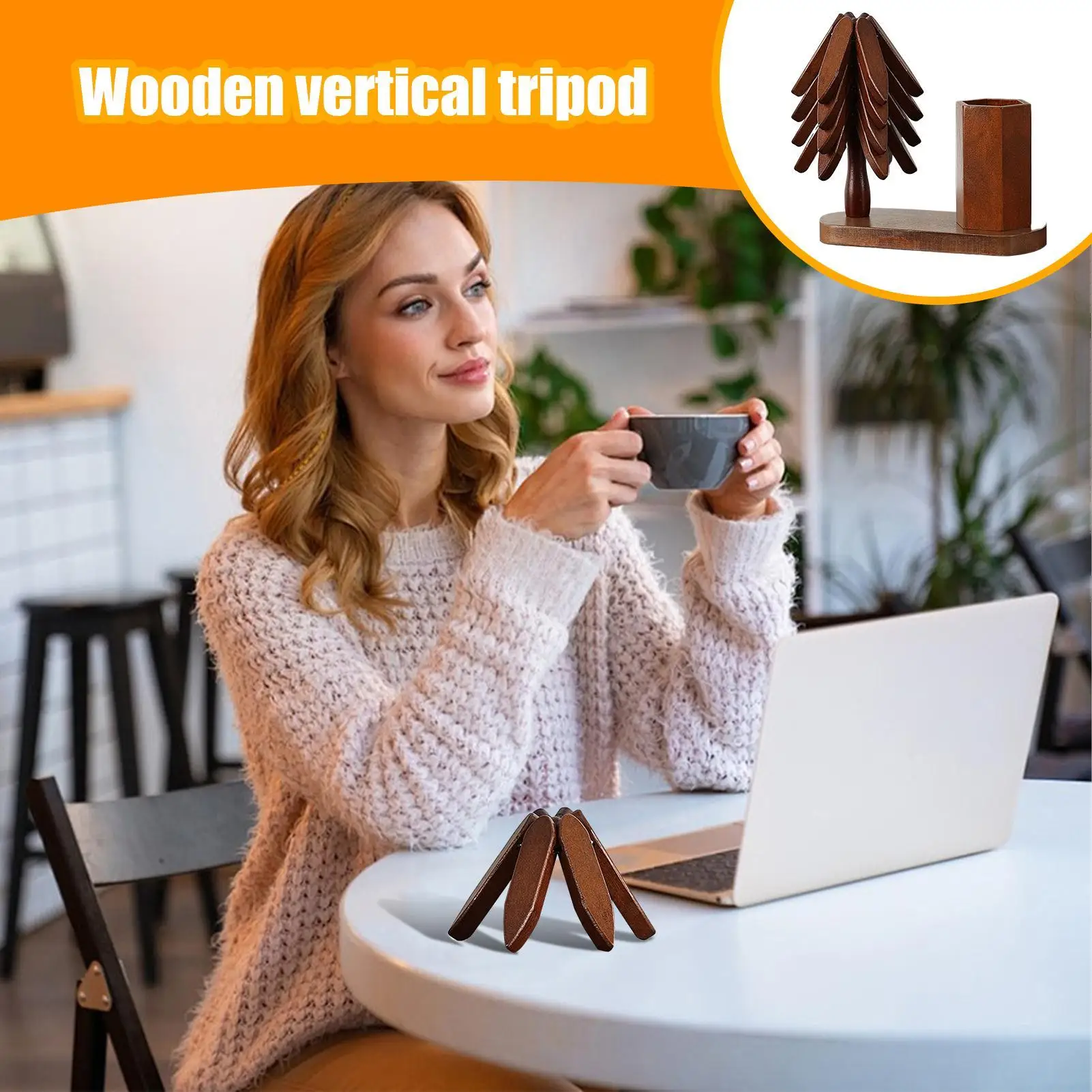 

Tree Insulation Mat Solid Wood Dining Table Anti Scalding Mat Pot Mat Festival Gift with Cutlery Holder Home Decoration