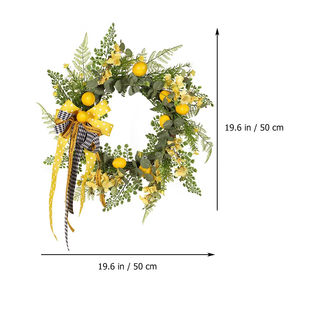 

1pc Premium Artificial Lemon Wreath Hanging Garland Summer Decoration Front Door Welcome Wreathfestival Garland