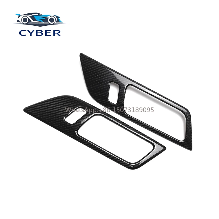 

2015+ Ford Mustang настоящая автомобильная ручка из углеродного волокна, роскошная внутренняя отделка, комплекты чаши двери