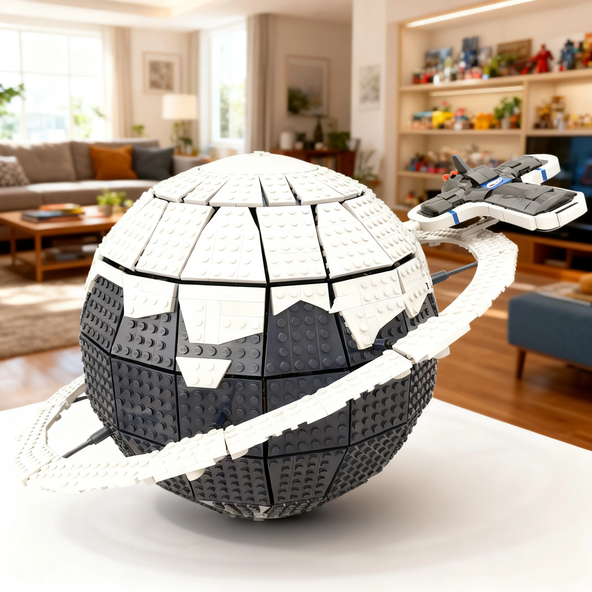 1785pcs MOC Space Ice Planet Globe Ice Planet Logo Model Building Blocks Toys Christmas Gift Construction 3D Display Collection