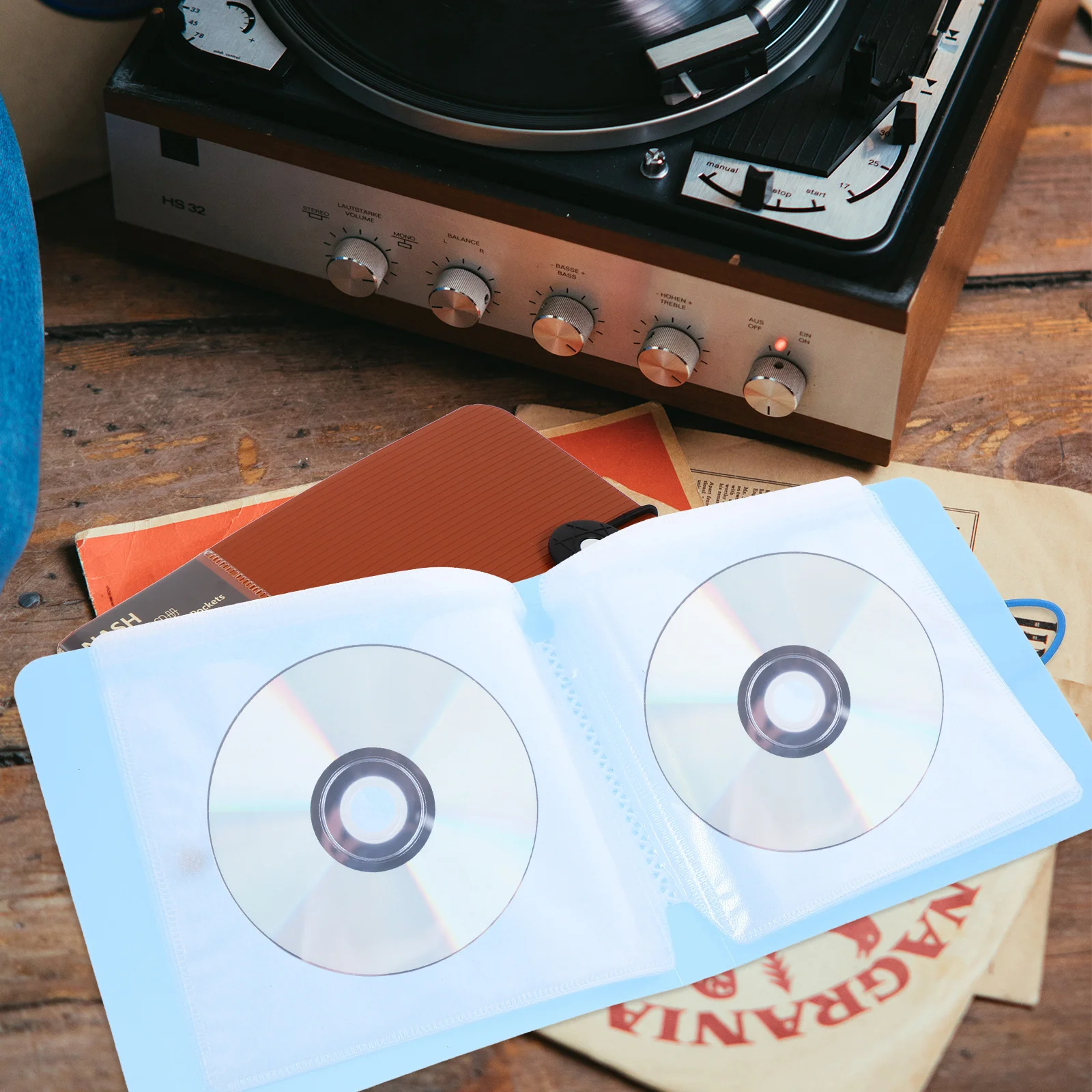 

5Pcs Cd Dvd Storage Binder Professional Organizer Case 12 Capacity Home Car Music Movie Collection Cd Binder