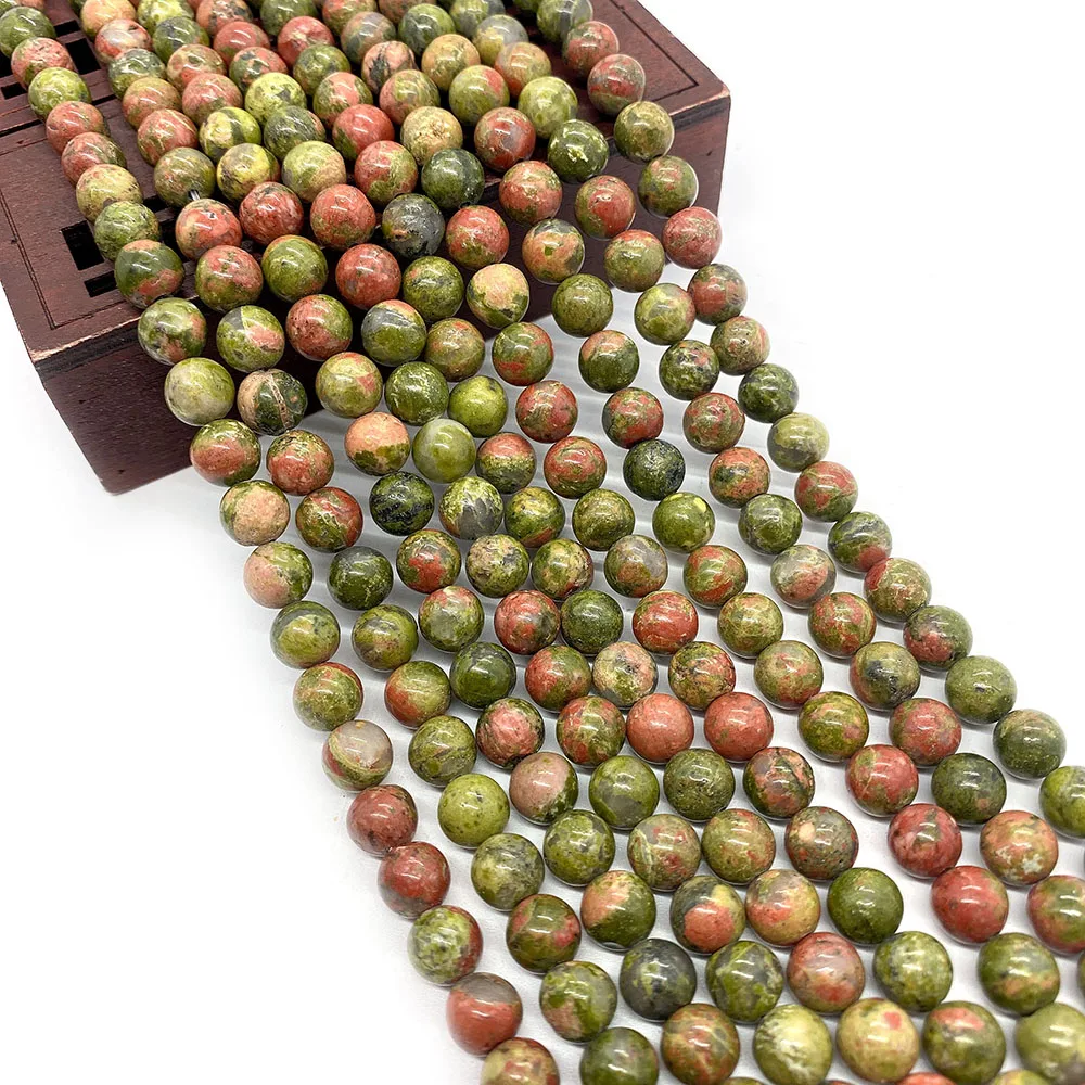 

Natural Stone Unakite Beads 1strand 6/ 8/10mm Round Polished Loose Bead Accessory For DIY Making Necklace Bracelet Jewelry