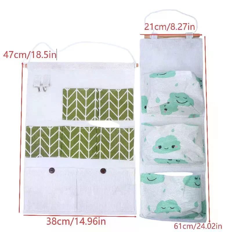 Fabric Pocket Hanging Organizer Over Door Storage Solution for Bedroom Bathroom