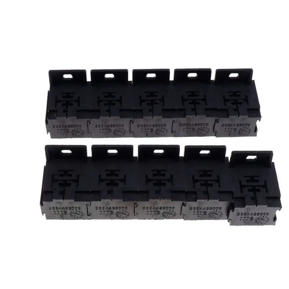 

10Pcs 30A-80A 5 Pin Relay Base Socket Set for Car Modification Automotive Control Anti Theft Holder