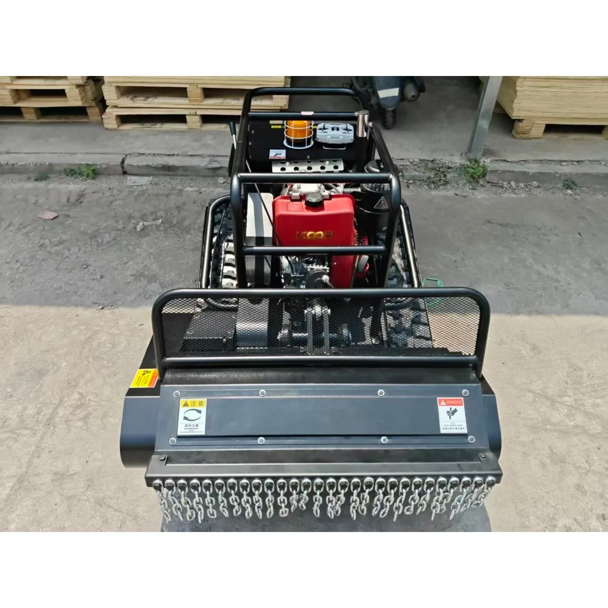 16HP Loncin 452-608 Crawler Remote Lawn Mower 800mm Electric Height Adjust RC Mower 60 Degree Slope
