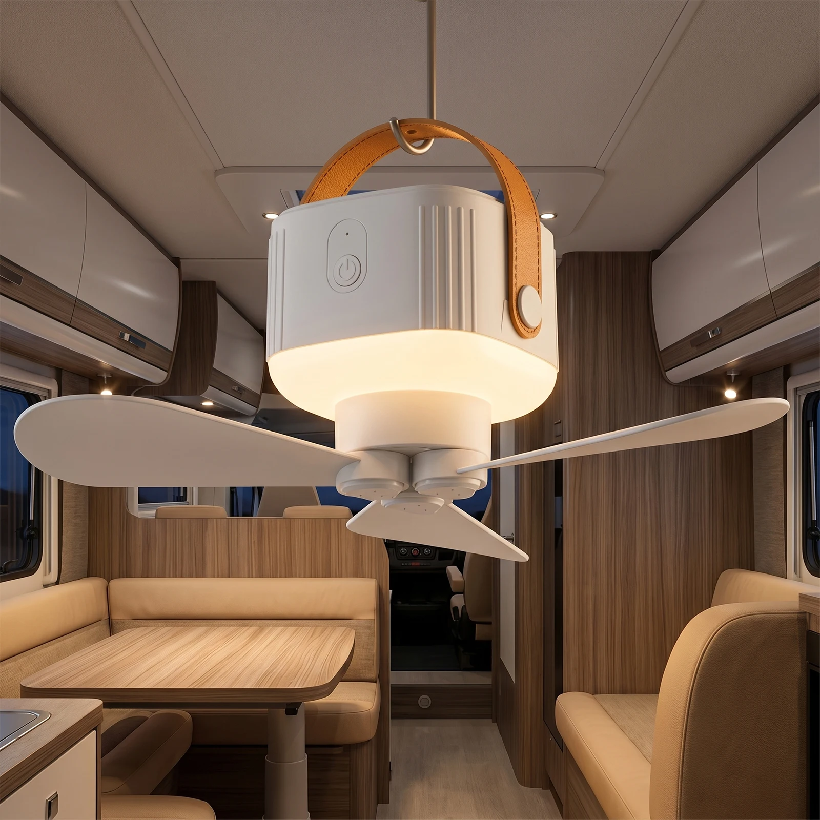 2-in-1 Ceiling Fan Light USB Rechargeable Cable Ceiling Hanging Fans Light Adjustable LED Fan Lights for Tent Travel BBQ Fishing