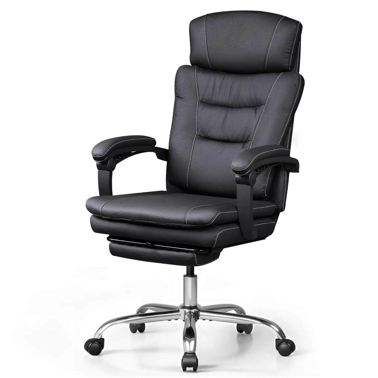

Executive Leather Home Office Chair with Footrest, High Back and Heavy Duty, Comfortable Big and Tall Ergonomic, Customized