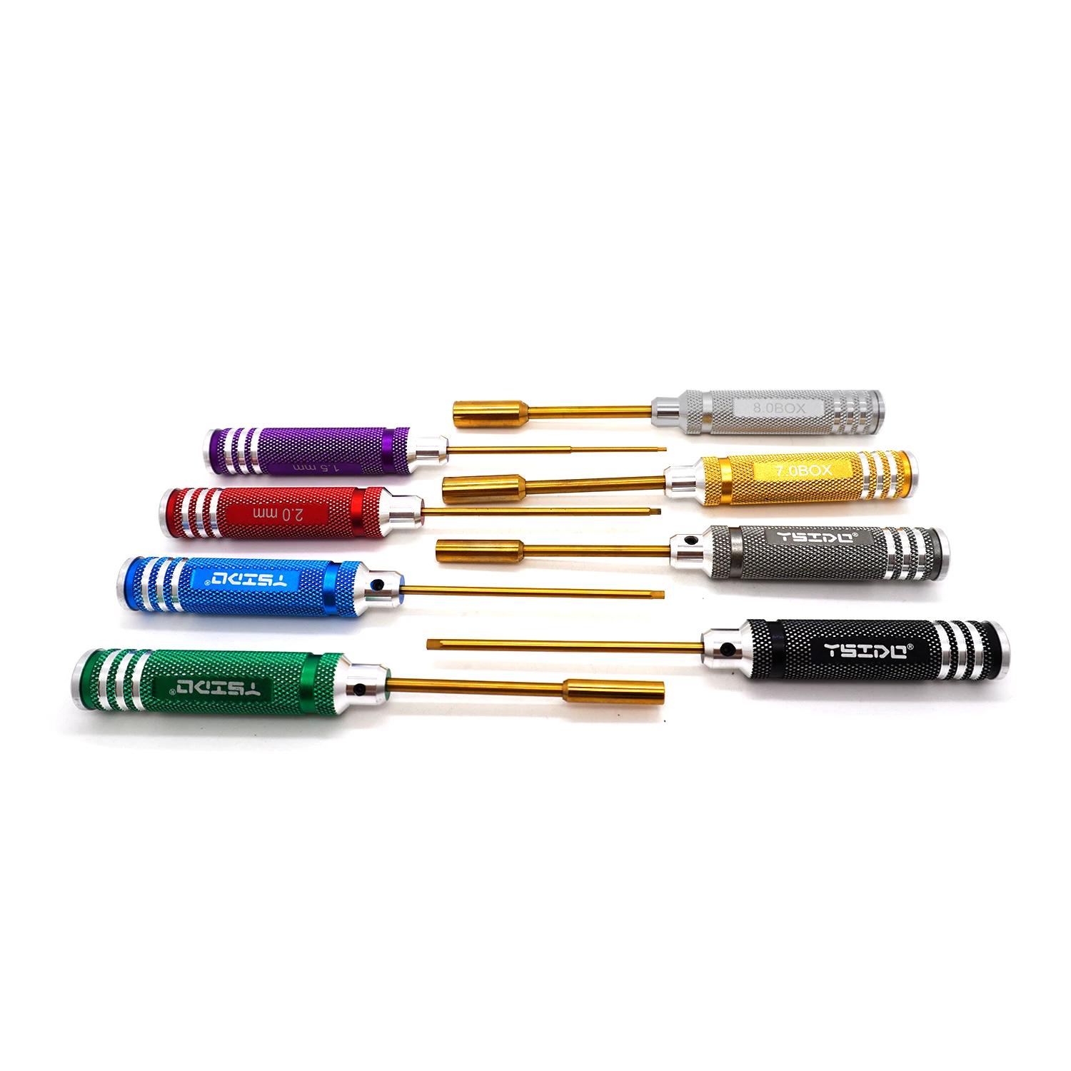 8-teiliges Werkzeugset 1,5–3,0 mm Sechskantschraubendreher 4,0–8,0 mm Mutterschlüssel für RC-Car Tamiya HPI HSP Traxxas Losi Axial Kyosho Modellteile