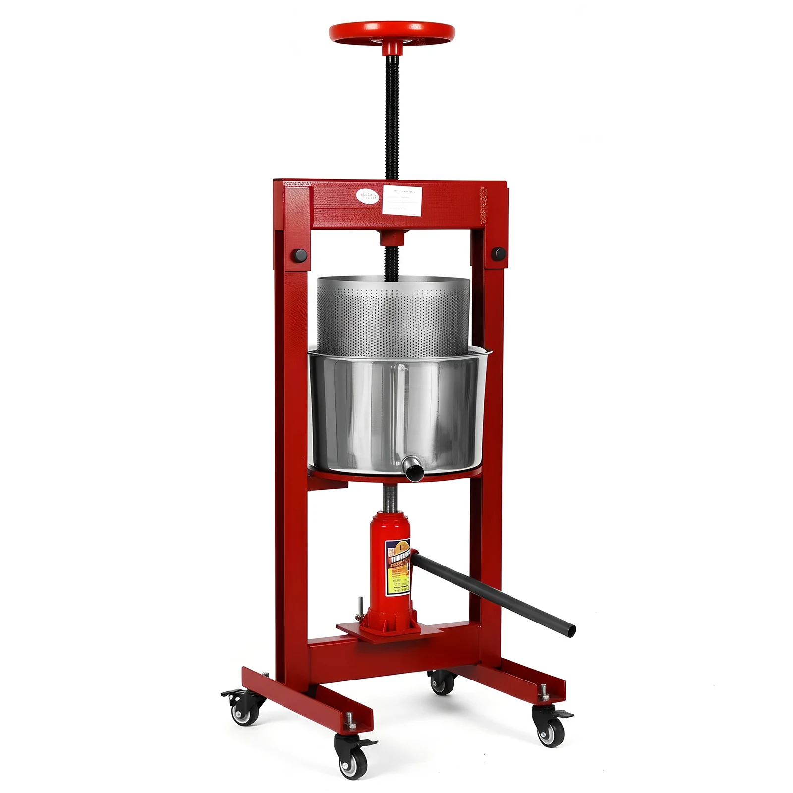 

9L Stainless Steel Squeezer W/ Keg & Metal Strainer Stainless Steel Cider Manual Press for Carrot/Orange/Berry/Vegetables Making