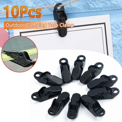 10pcs Outdoor Camping Tent Tarp Tarpaulin Clips Fixed Jaw Clamp Reusable  Survival Snap Plastic Tighten Tool Awning Accessories