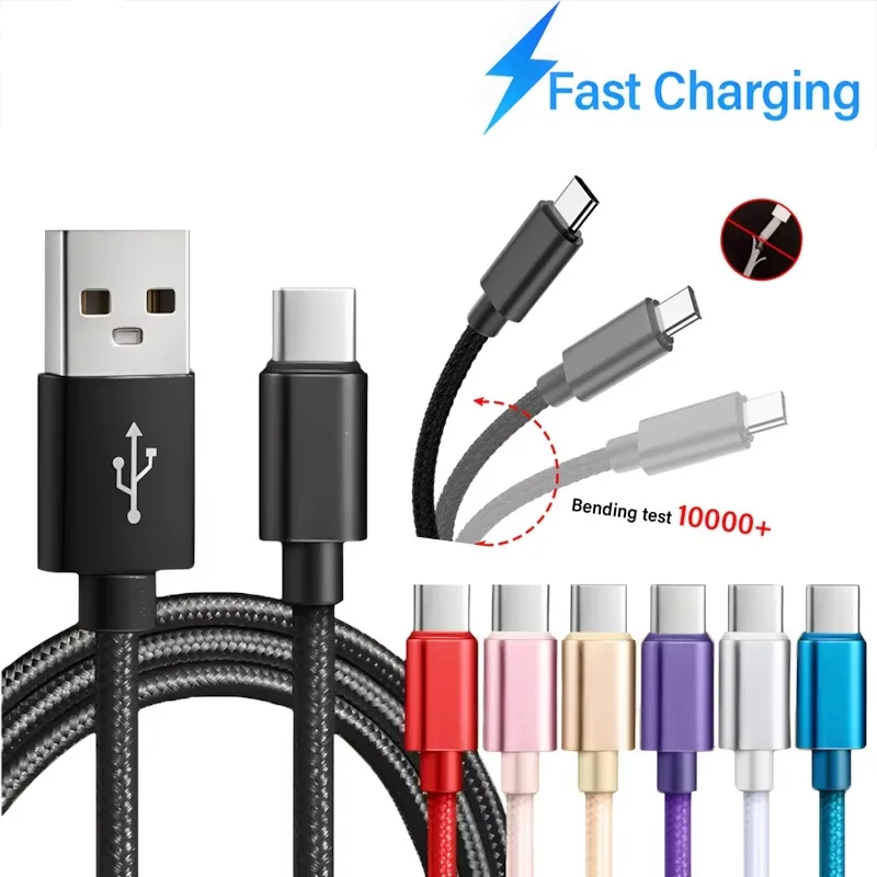 

Nylon Braided Cable USB To Type C 60W Fast Charging Cable For IPhone 15 16 17 Pro max Samsung Xiaomi Huawei