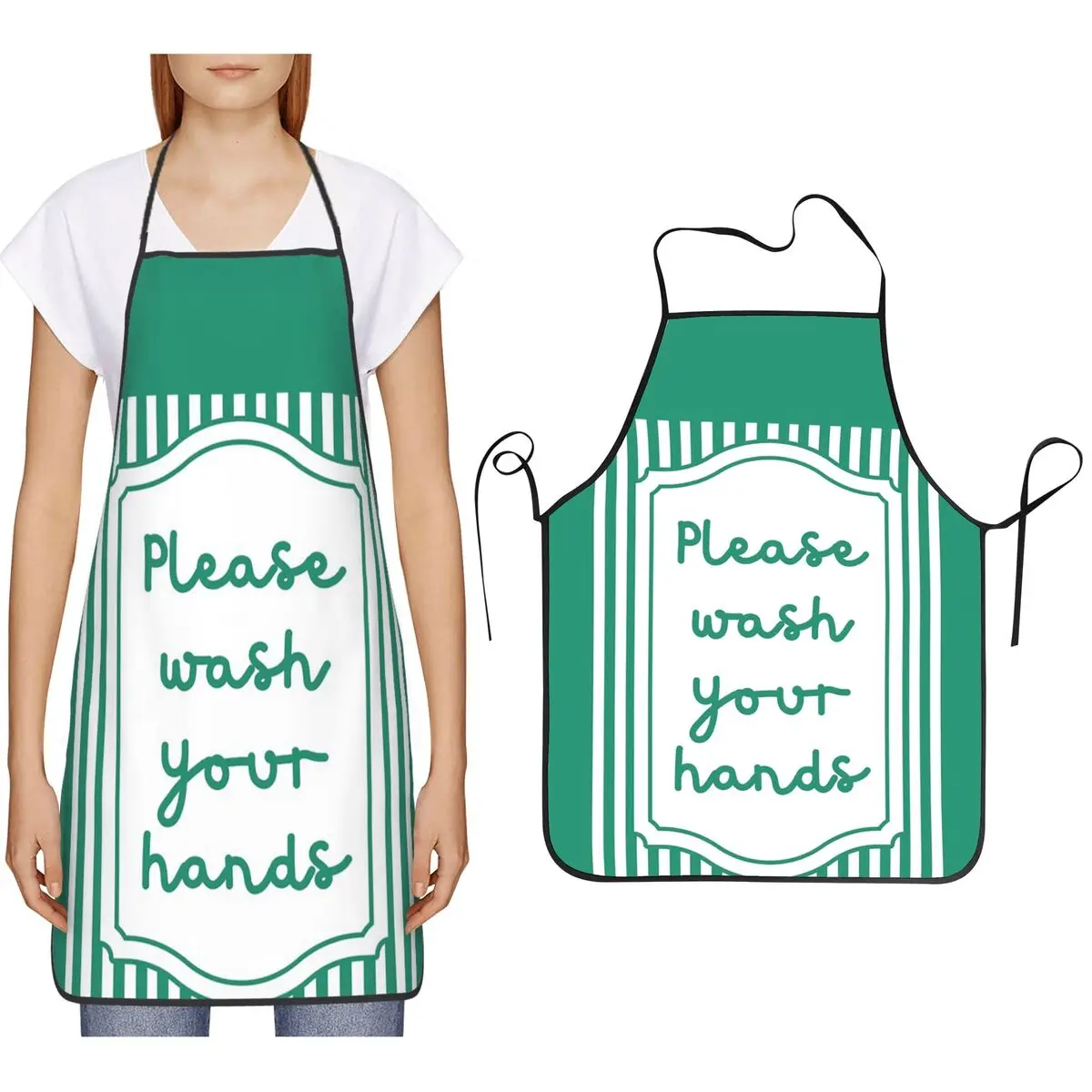 

Wash Your Hands Aprons Chef Cooking Cuisine Tablier Waterproof Bib Kitchen Cleaning Pinafore for Women Men Painting