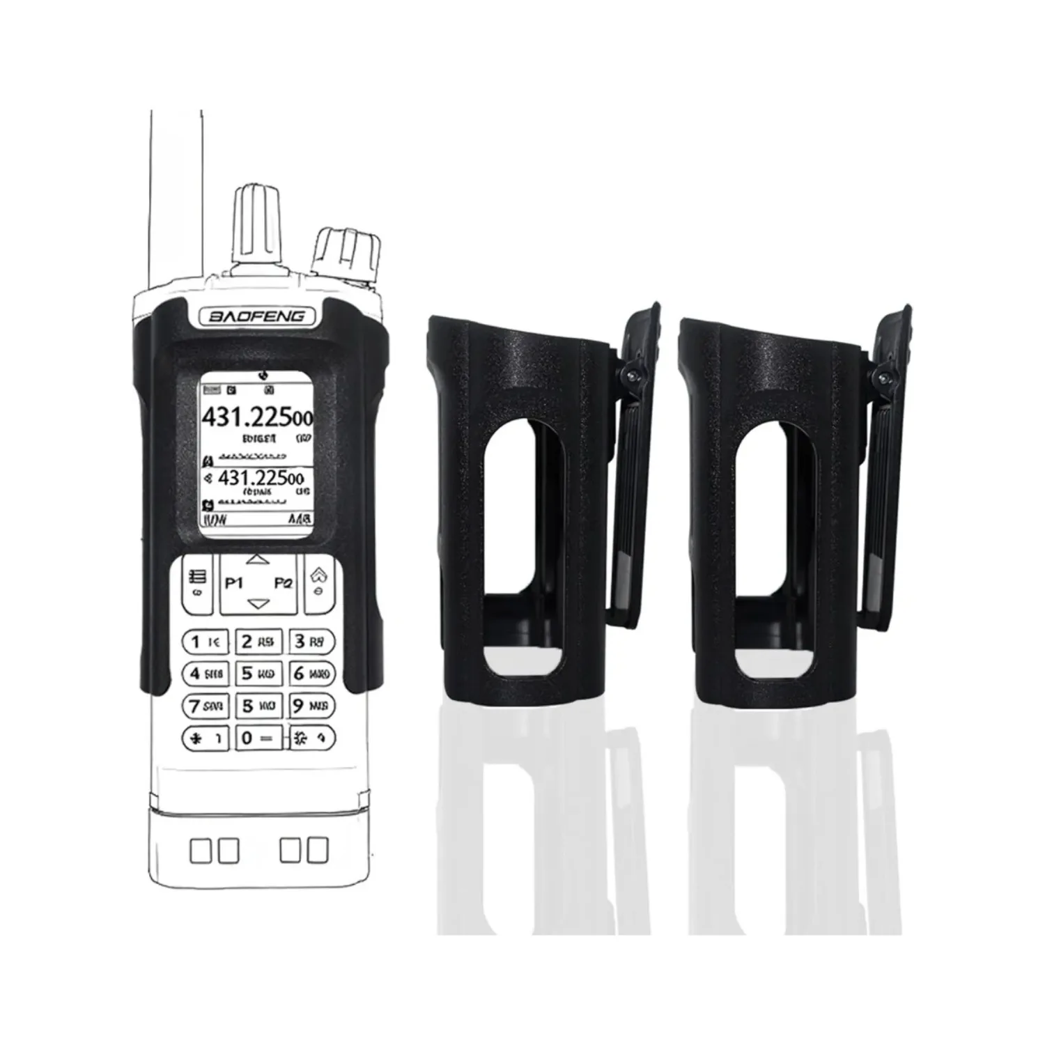 Кобура с зажимом для ремня рации UV-32/DM-32 |   Прочный пластиковый сменный аксессуар для радиодержателя |   2 шт.