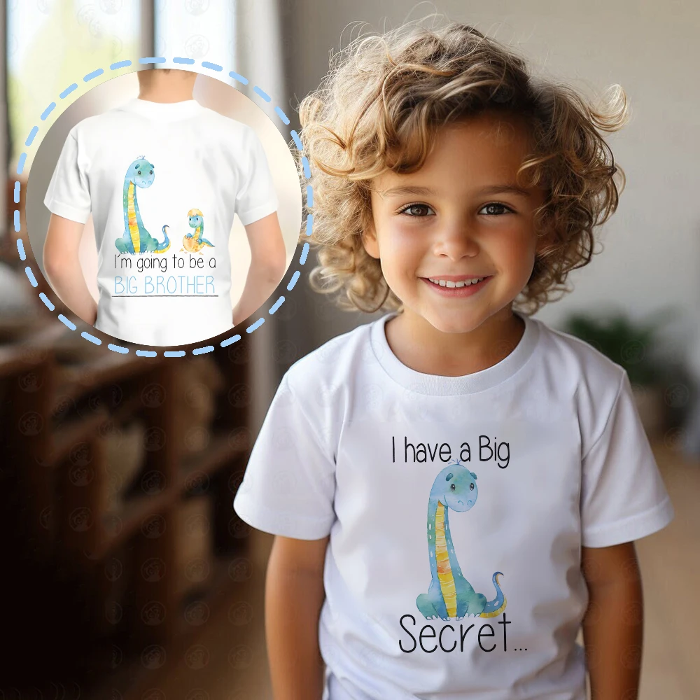 I Have A Big Secret Big Brother Kid T-shirt Sibling Childs Shirts Clothes  Baby Shower Sibling Gifts Baby Boy Clothing