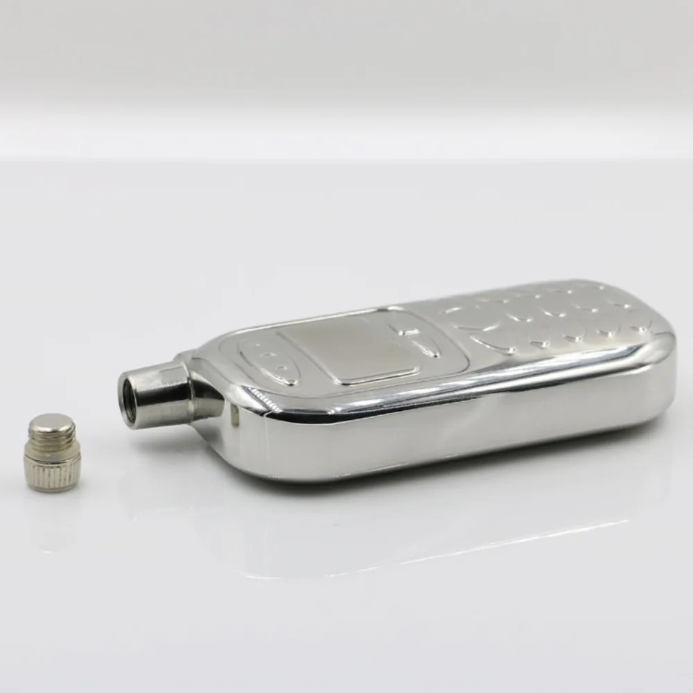 Water Pot 3oz Phone Shaped Hip Flask Durable Stainless Steel Whisky Flagon Non -broken Fall-resistant Wine Bottle Outdoor