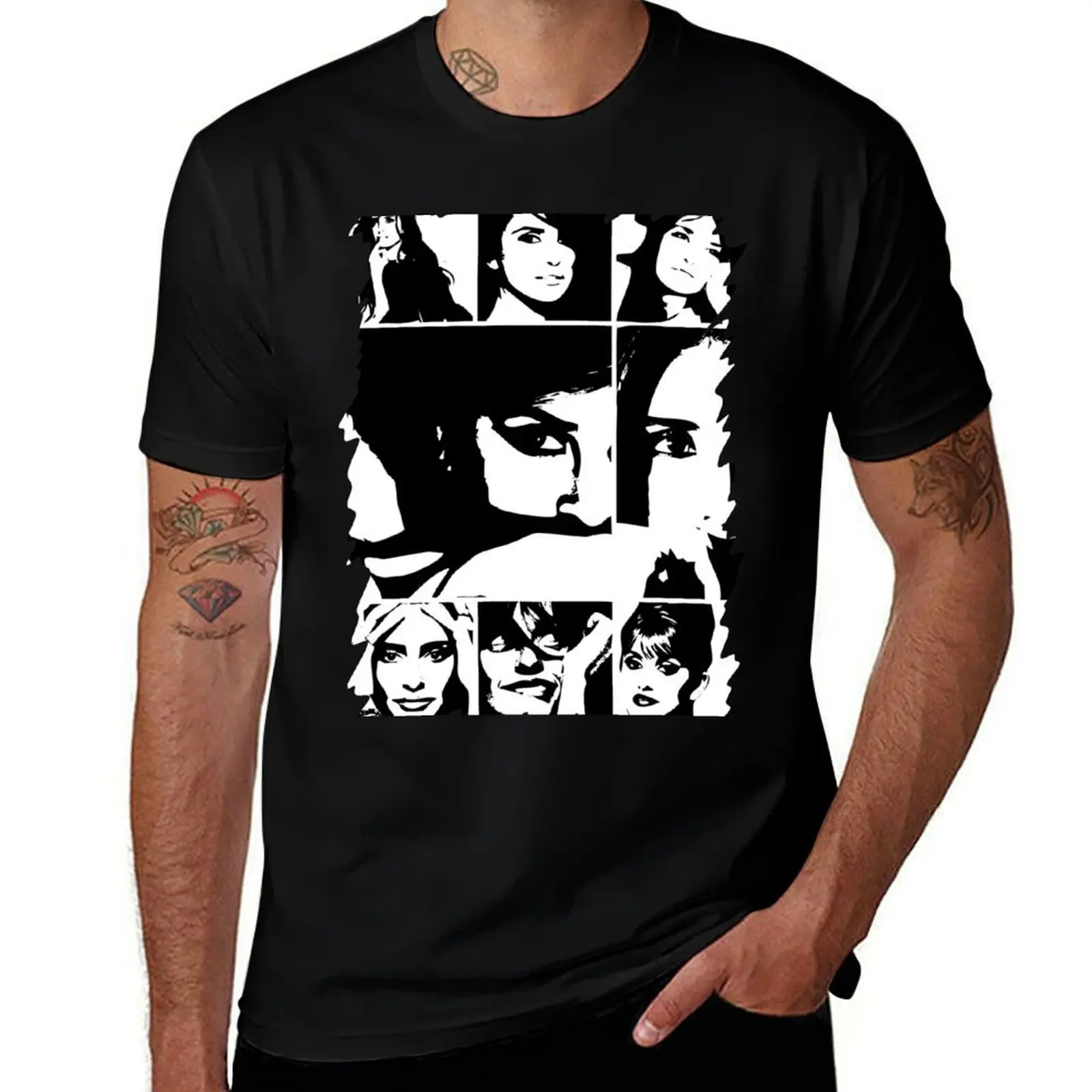 Penelope Cruz - Art T-Shirt Basic Solid Color Short Sleeve Cotton Top