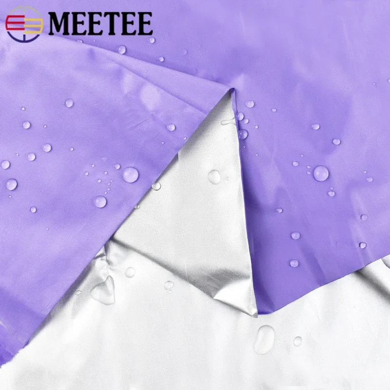 Meetee 100*148cm 190T Thin Waterproof Silver-coated Fabric Outdoor Sunscreen Sunshade Ripstop Umbrella Cloth Tent Material