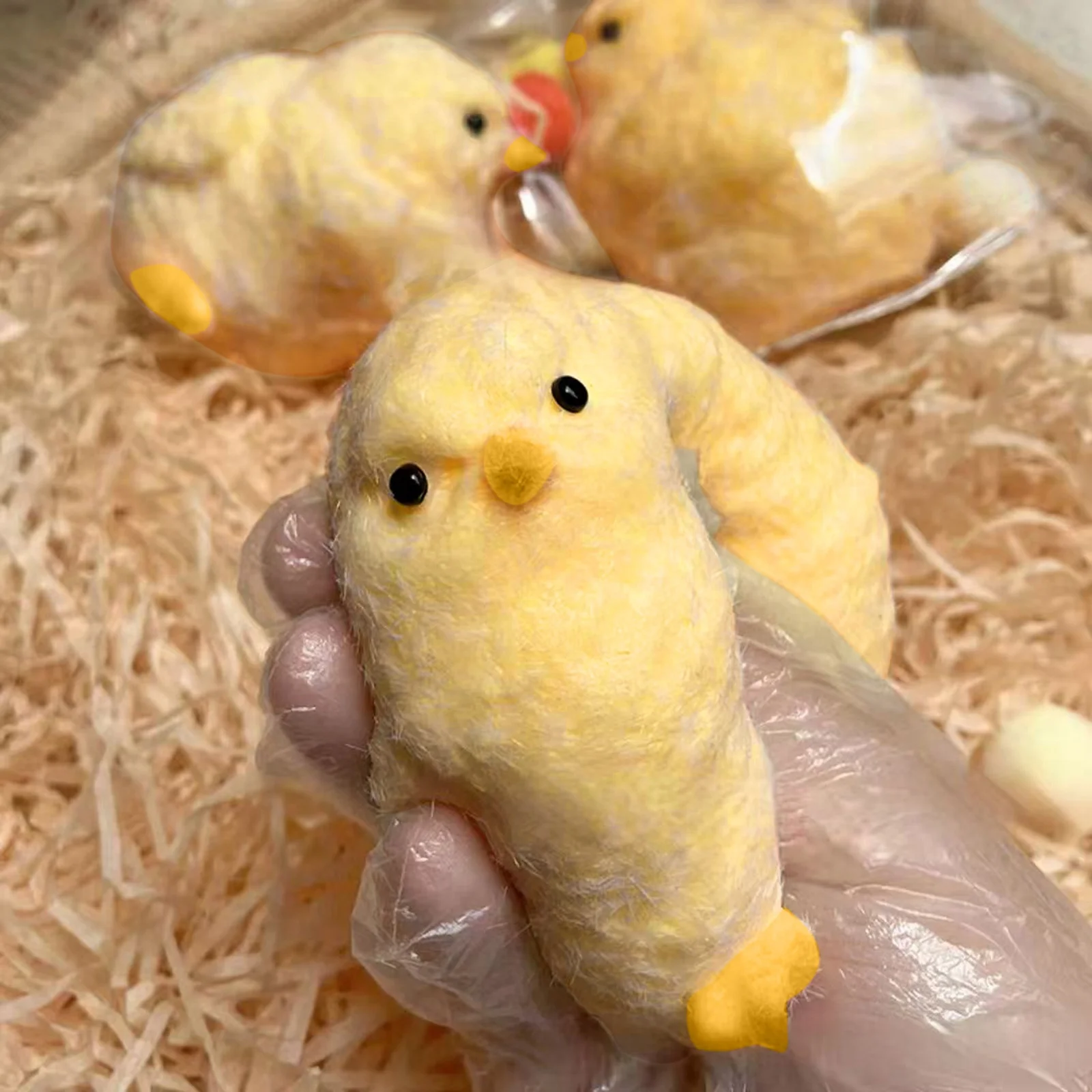 Handmade Yellow Big Chicken Plush Silicone Squishy Pinching Toys Cute Hen Chicks Taba Squeezing Gift Toy Cute Squishy Chick - view 2