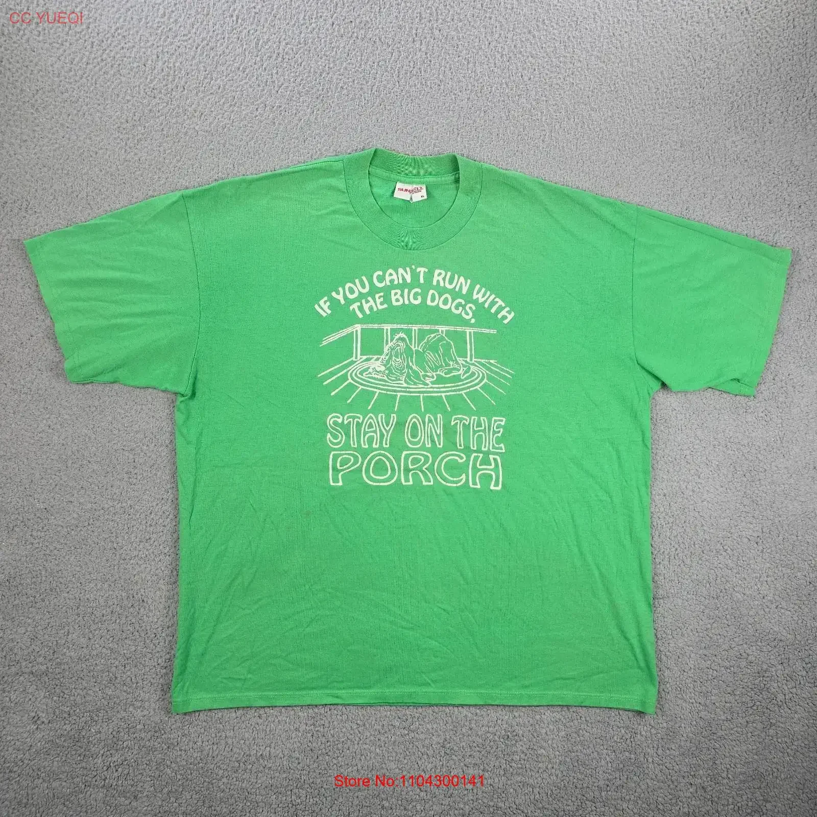 Vintage If You Can't Run With The Big Dogs Stay on Porch T Shirt Men's XL long or short sleeves vintage Washed Soft graphic