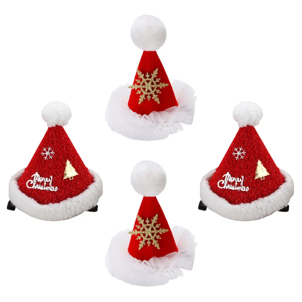 4Pcs Christmas Snowflake Hairpins Cartoon Hair Clips Adorable Xmas Hair Decorations for Adults Holiday Christmas Hairpins
