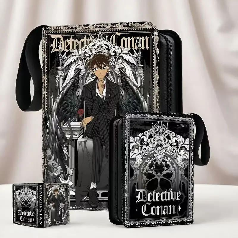 Detective Conan 4-Pocket Trading Card Album Zipper Binder for TCG Cards Anime Collection Holder for Collectors Fans