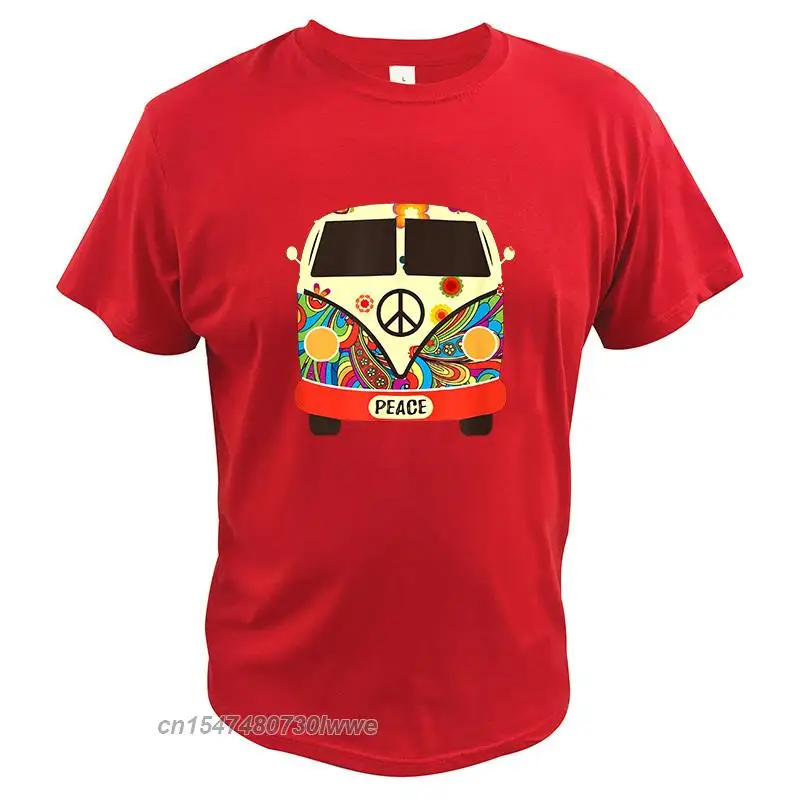 Hippies Peace And Love Vintage T Shirt Trip Car Graphic Hippy Festival Tshirt Eu Size Cotton Graphic Print Tops Tee