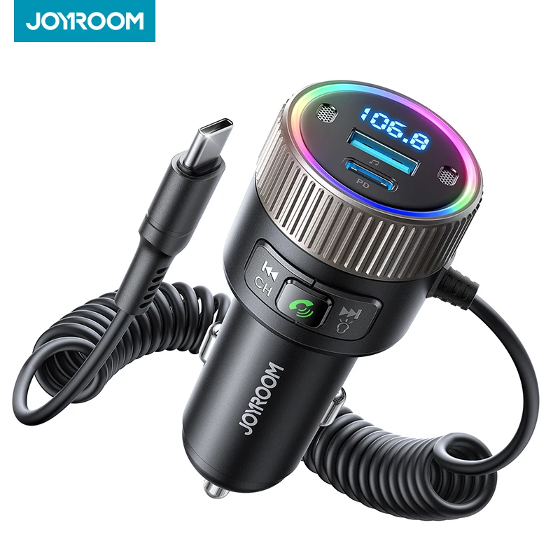 

JOYROOM 60WBluetooth 5.4 FM Transmitter PD QC3.0 Fast Car Charger Stronger Dual Mics USB C Cigarette Lighter Adapter Hands-Free