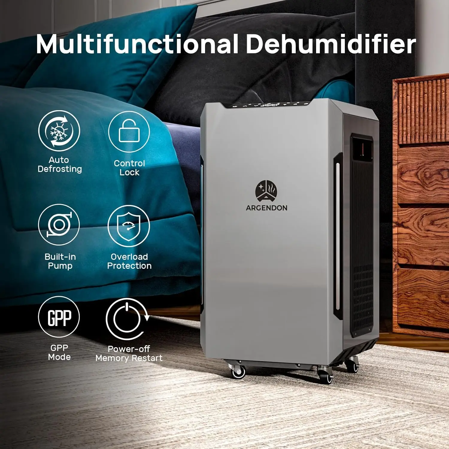 70 PPD Energy Star Dehumidifier for Basement, Commercial Dehumidifier with Pump and Drain Hose - High-Capacity Moisture