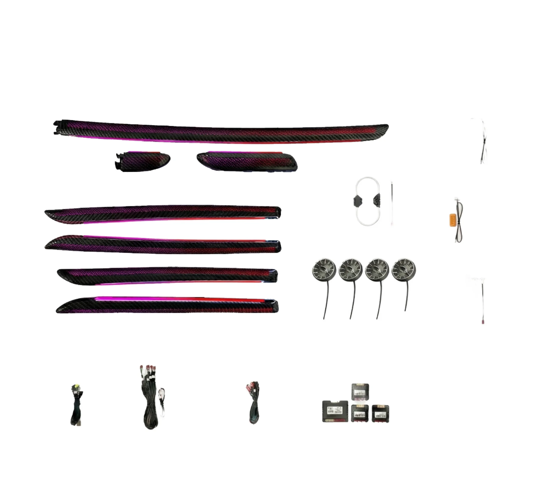 

Комплект подсветки салона для Audi A3/S3 2013-2020, карбоновая отделка в стиле драконьей чешуи, турбо-воздуховоды, 25 светодиодов, симфоническая подсветка, 1:1 молдинг, 12В