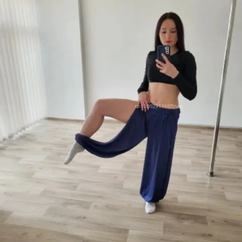 Новые балетные брюки для женщин, леггинсы для йоги-шаровары в стиле хиппи с высоким разрезом, женские групповые танцевальные костюмы