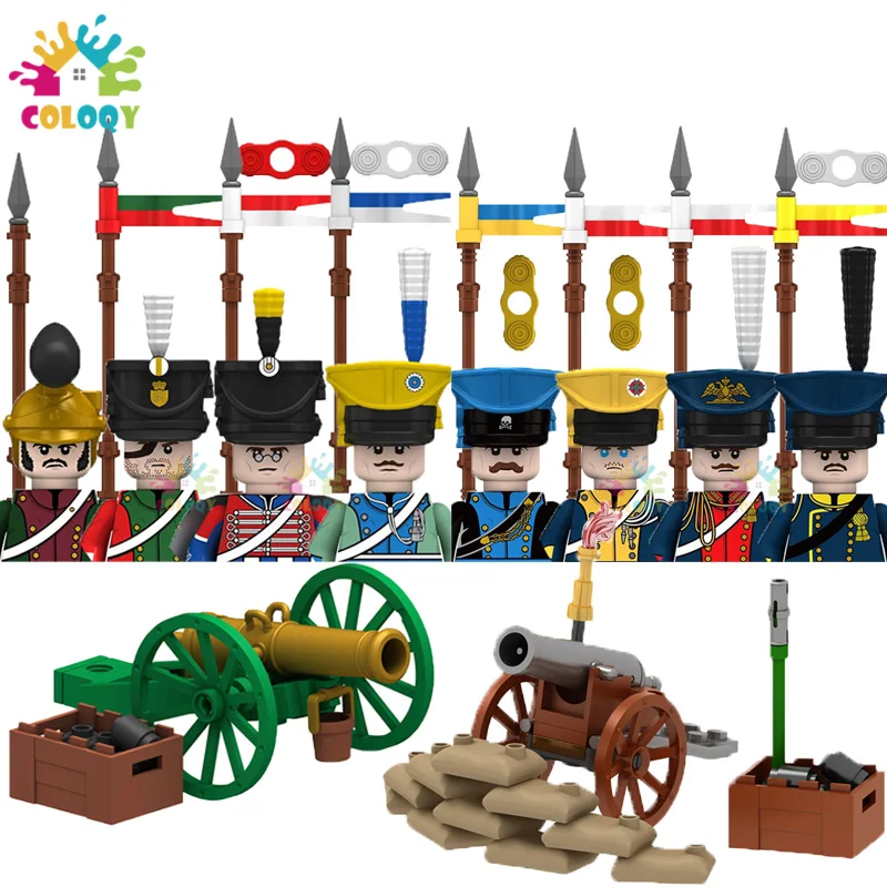 Kids Toys British General Building Blocks France Artillery Guards Soldiers Mini Action Figures Toys For Kids Christmas Gifts