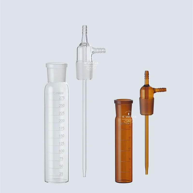 1pc/lot 10ml/25ml/50ml/75ml/125ml/250ml/275ml Lab Glass Impact Absorber Bottle Absorption Tube Gas Sampler Bottle