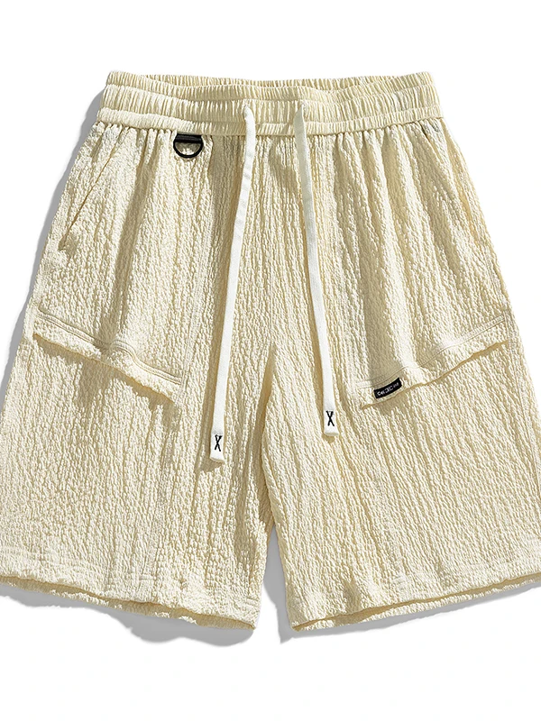 

Summer 2025 Men's Casual Sports orts Five-Point Beach Outdoor Elastic Waist Qui Dry Straight Leg Trousers Youth Active Sle