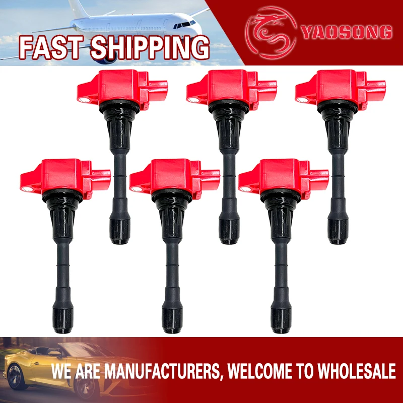 

6PCS HIGH PERFORMANCE IGNITION COIL 22448-JA10C UF550 FOR NISSAN ALTIMA 350Z INFINITI FX35 G25 G35 GX35 M35 2.5 3.5 V6