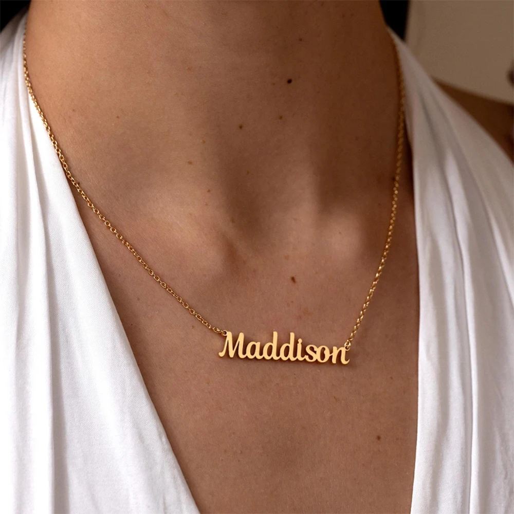 Personalized Customized Name Necklace Ladies' Couple Jewelry Pendant Waterproof Allergy Free Valentine's Day Gift