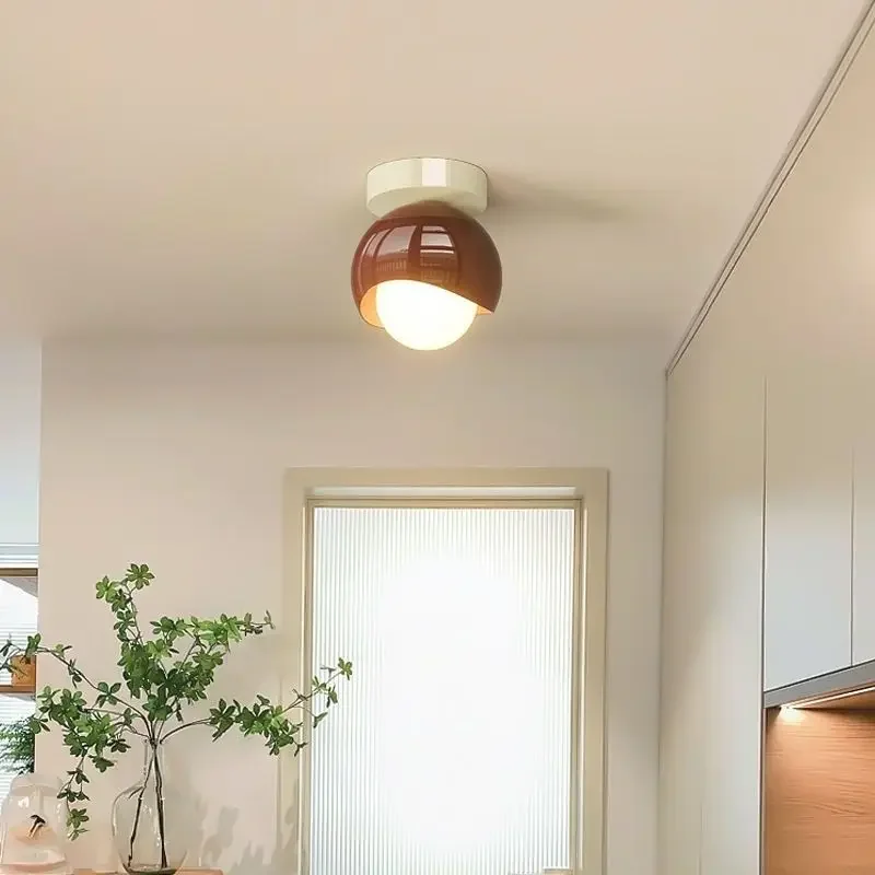 

French Cream Style Cloakroom Ceiling Light Lamps for Corridor Entrance Balcony Aisle Stairway Hallway Glass Ball Indoor Lighting