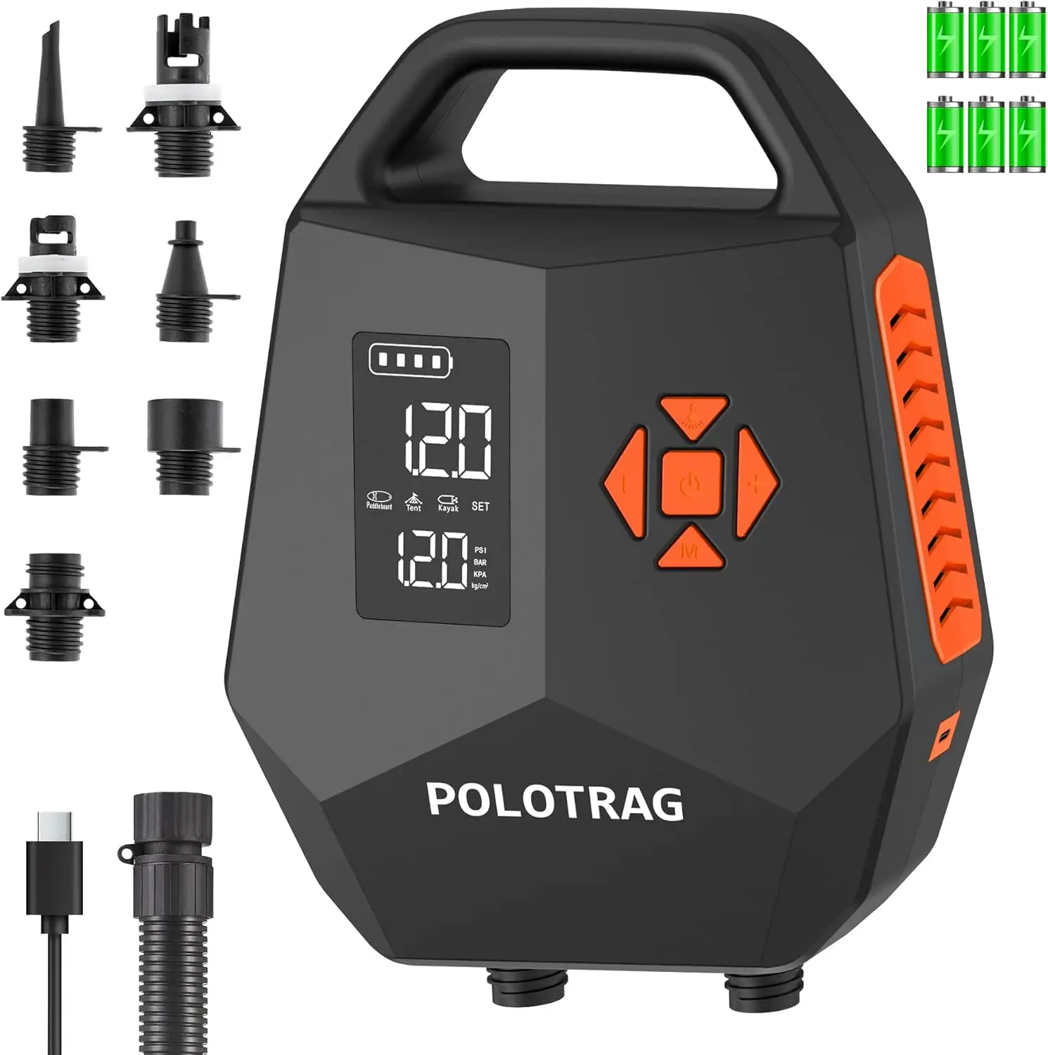 

Rechargeable 20PSI SUP Pump 12000mAh Auto-Off Portable Air Pump for Inflatables Kayak