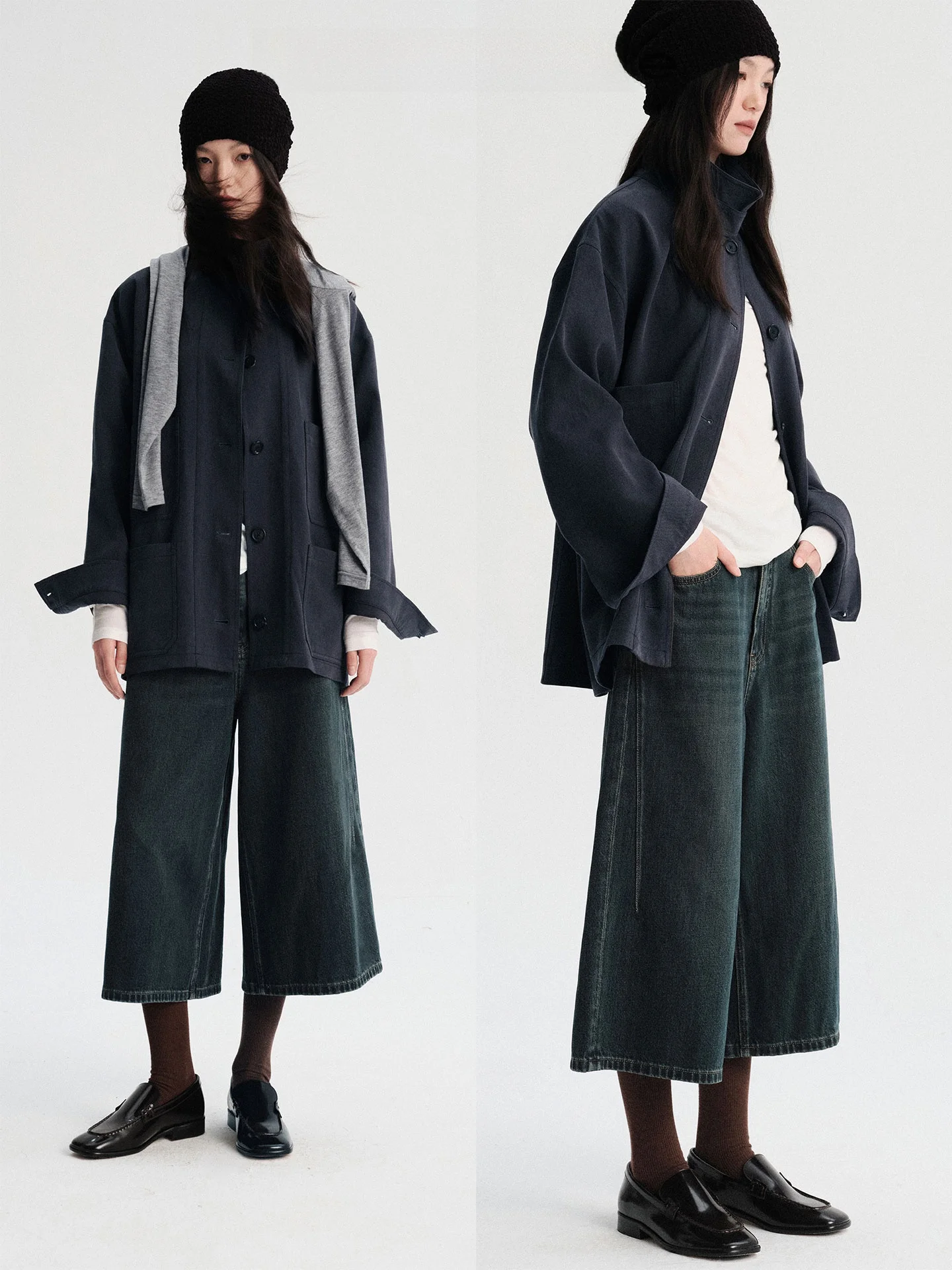 

Широкие джинсы с широкими штанинами в стиле ретро Blue een, хлопковые джинсы с талией, женские неэластичные джинсы прямого кроя на все сезоны