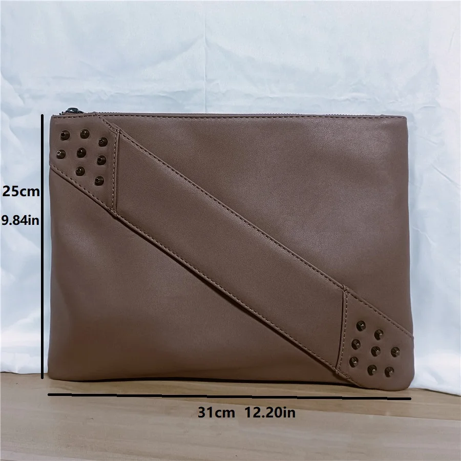 Fashion rivets Women Envelope Clutch Bag PU Leather Women\'s Crossbody Messenger Bag Female Shoulder bag Clutches bolsas red