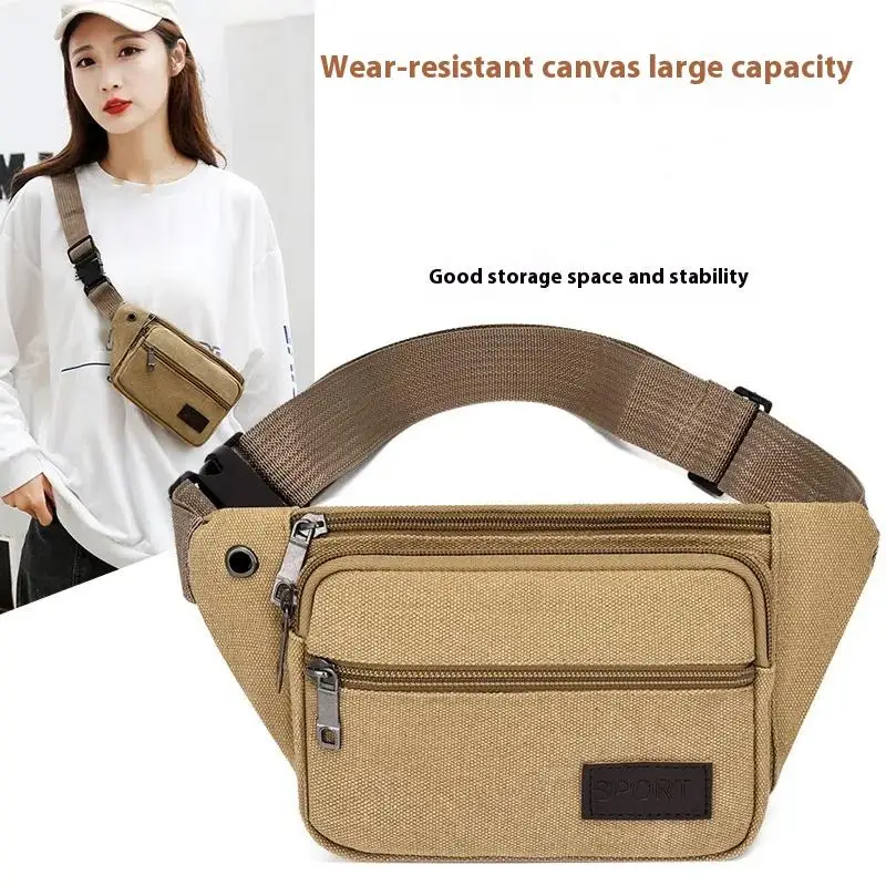 

Unisex Waist Bag Mobile Large Capacity Anti Splash Business Wear Resistant Multifunction Fashionable Shoulder Bag