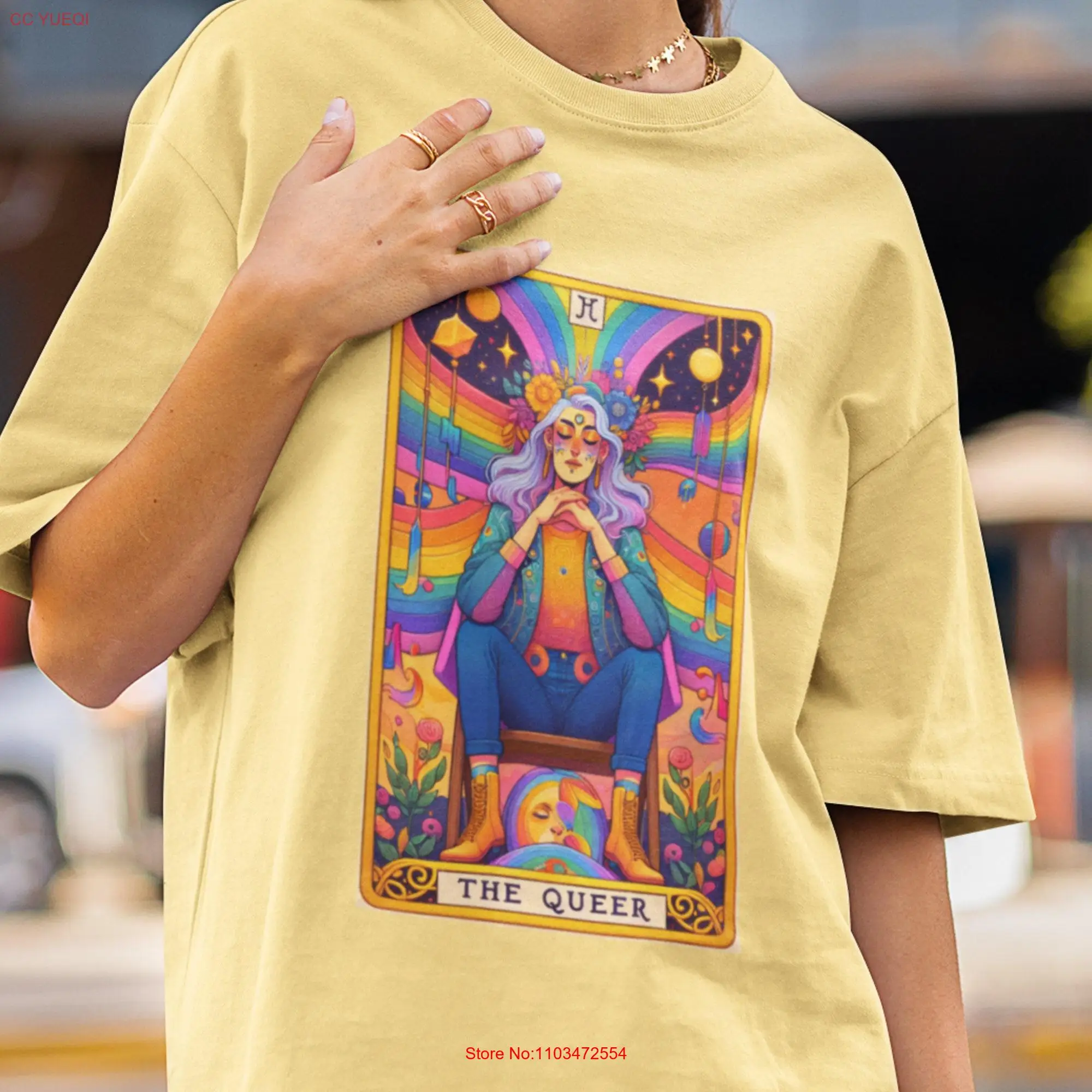 Футболка Queer Tarot Card, одежда для гомосексуалистов, не Двоичная, большие размеры